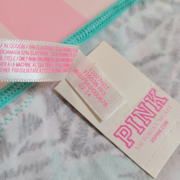 Y2K VS PINK Classic Cotton Lace Back Extra Low Rise Thong Panty Size Lg - Picture 5 of 5